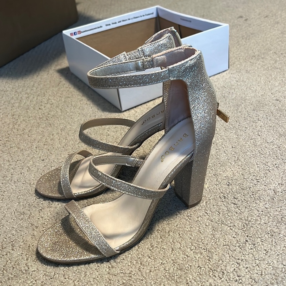 Gold shimmery heels